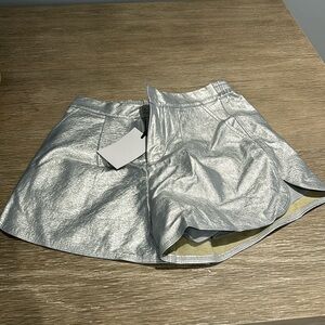 Grey Lab Los Angeles Silver Metallic Shorts Size XS